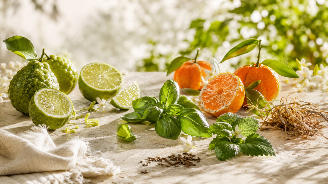 Lime Basil and Mandarin fragrance notes with fresh citrus, basil and vetiver